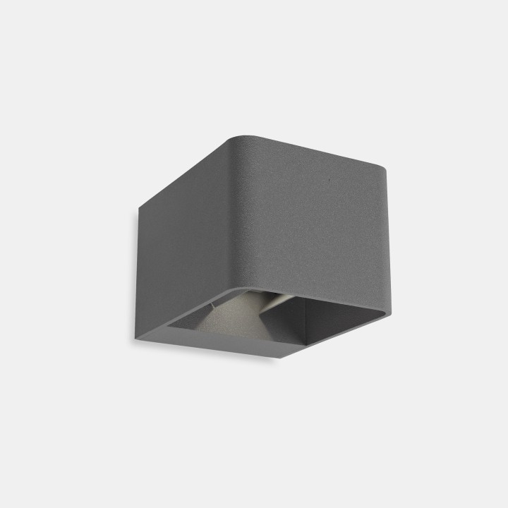 Aplique IP65 Wilson Square LED 9W Blanco cálido - 2700K ON-OFF Gris urbano 623lm Leds C4 05-9683-Z5-CK