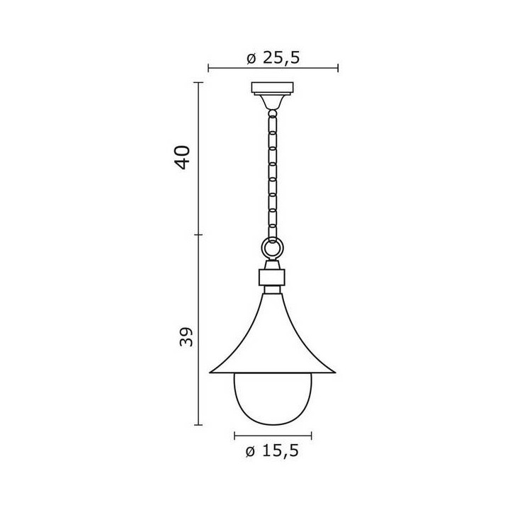 Lámpara Colgante para Exterior TROM IP43 60W E27 Blanco
