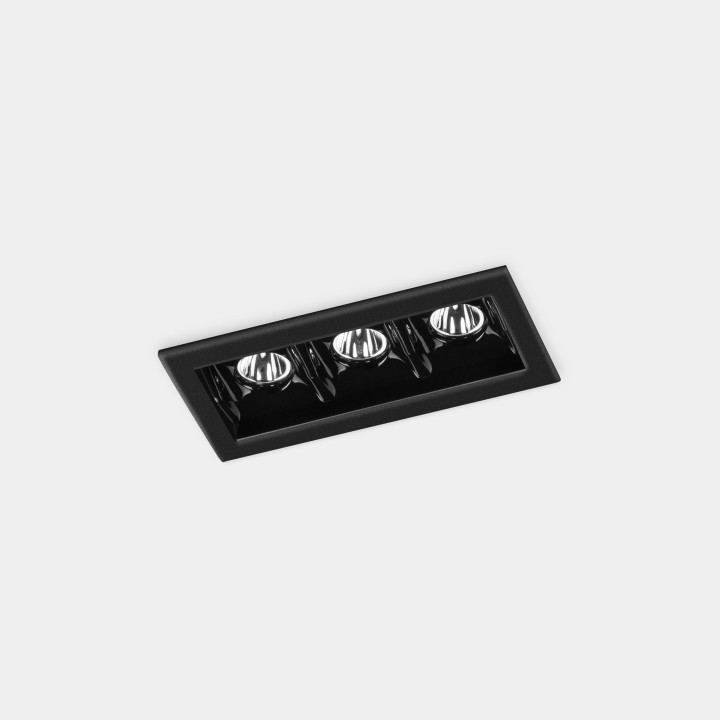 Downlight Bento Standard 3 LEDS Trim 6.1W Blanco cálido - 2700K CRI 90 18.1º Negro IP23 449lm Leds C4 90-6364-60-60