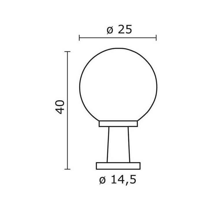 Baliza para Exterior VIC IP43 E27 Ø20cm Negro