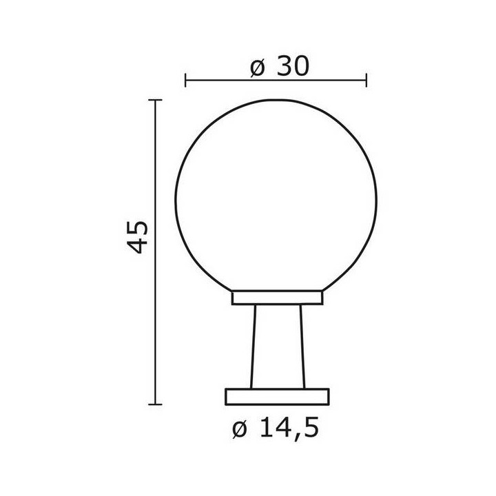 Baliza para Exterior VIC IP43 E27 Ø25cm Negro