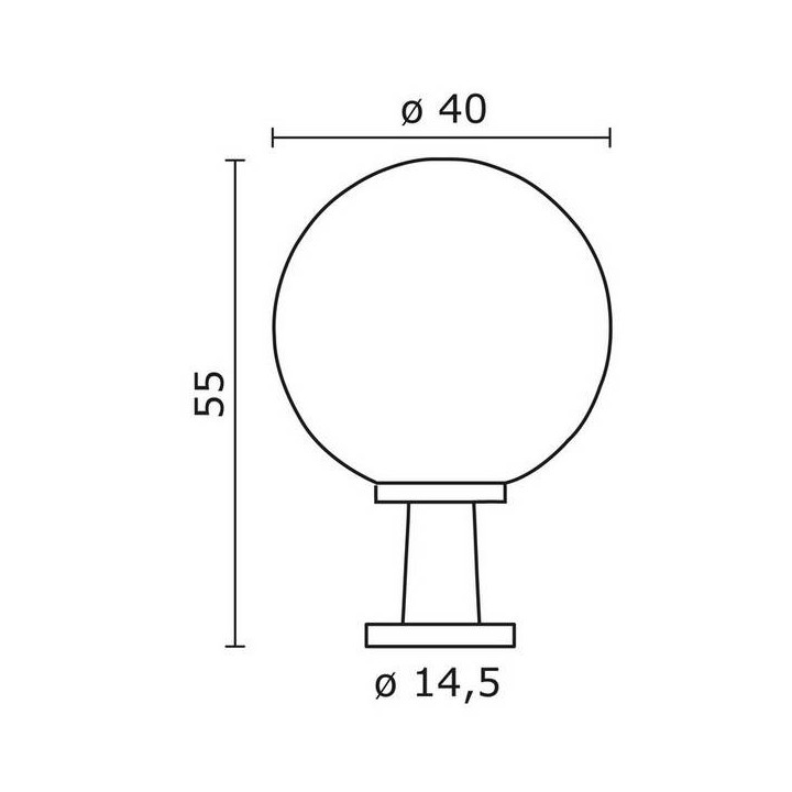 Baliza para Exterior VIC IP43 E27 Ø30cm Negro