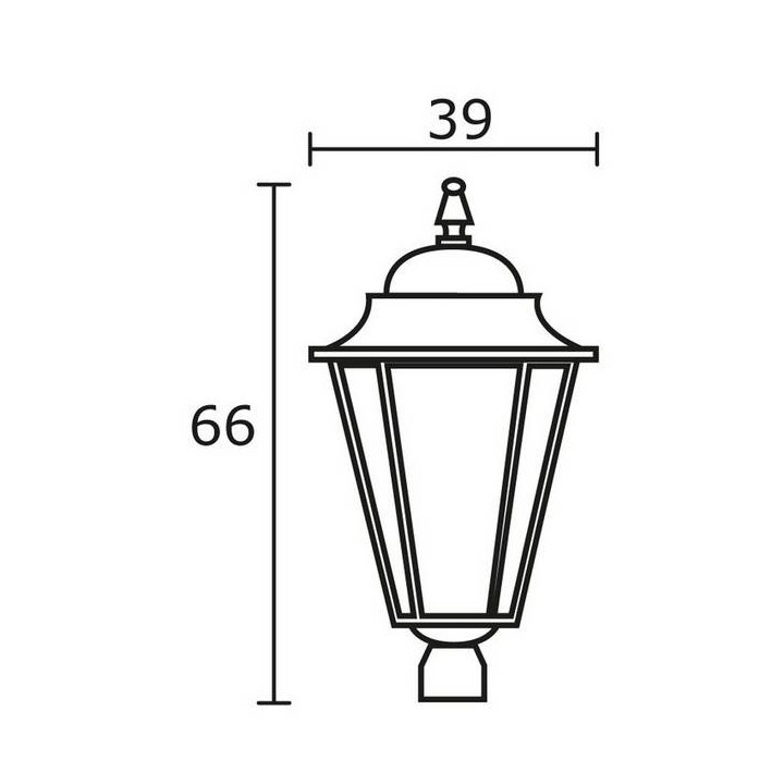 Cabezal para Farolas 1L. VILLA BIG IP43 E27 Negro