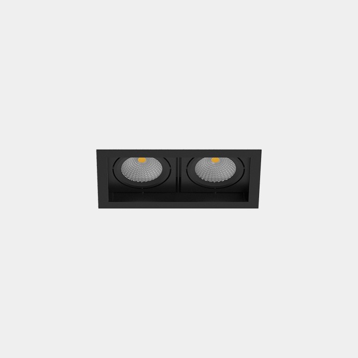 Downlight Multidir Evo Small Double Recessed Trim 28.5 Blanco cálido - 3000K CRI 90 ON-OFF Negro IP54 2726lm Leds C4 AU13-11W9F1