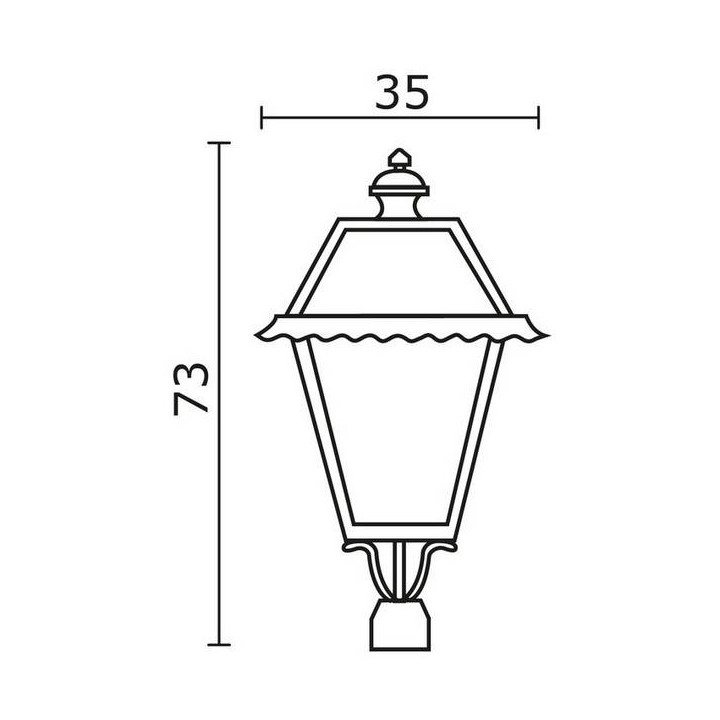 Cabezal para Farolas 1L. VILLA CHAP IP43 E27 Negro