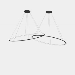 Lámpara Colgante Circular Inward 2 Rings ø2000 Hortizontal Recessed LED 516 Blanco neutro - 4000K ON-OFF Negro 15166lm LedsC4 CD