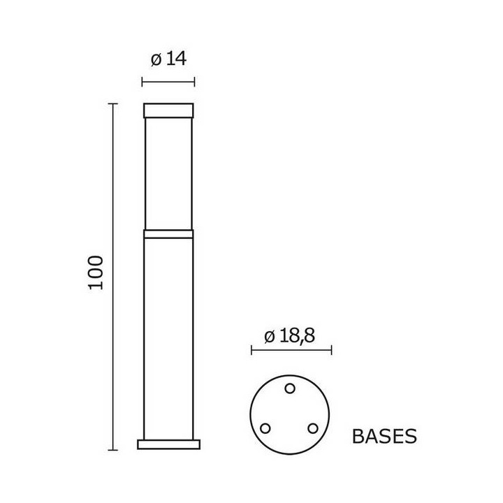 Baliza para Exterior MAXIMA-PLUS IP55 24W 2G11 Opal Antracita
