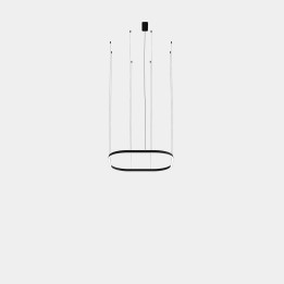 Lámpara Colgante Geometric Square Recessed 1000x1000mm LED 76 Blanco neutro - 4000K ON-OFF Negro 4978lm Leds C4 QS5Z-00X9AZOS05