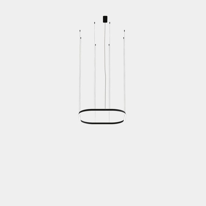 Lámpara Colgante Geometric Square Recessed 1000x1000mm LED 76 Blanco neutro - 4000K ON-OFF Negro 4978lm Leds C4 QS5Z-00X9AZOS05