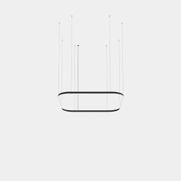 Lámpara Colgante Geometric Square Mini 1600x1600mm LED 125 Blanco neutro - 4000K ON-OFF Negro 8399lm Leds C4 QS6X-00X9AZOS05