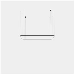 Lámpara Colgante Geometric Rectangle Recessed 1600x1000mm LED 100 Blanco cálido - 2700K ON-OFF Negro 5698lm Leds C4 RS5Y-00V9AZO