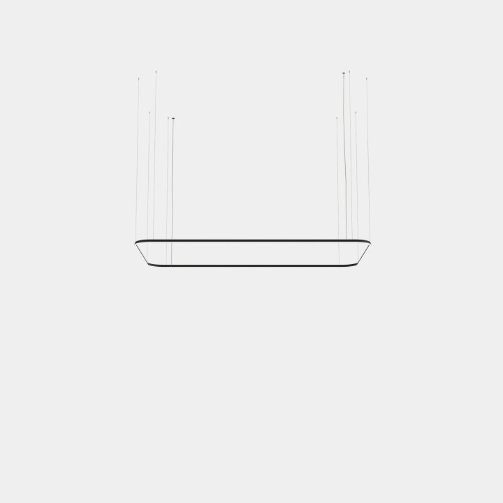 Lámpara Colgante Geometric Rectangle Mini 1600x1000mm LED 100 Blanco cálido - 3000K ON-OFF Oro 6193lm Leds C4 RS6Y-00W9AZOSEF