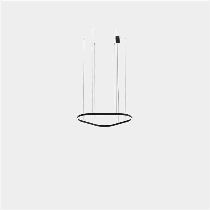 Lámpara Colgante Geometric Triangular Surface 1000mm LED 68 Blanco cálido - 3000K ON-OFF Negro 4089lm Leds C4 TS4Z-00W9AZOS05