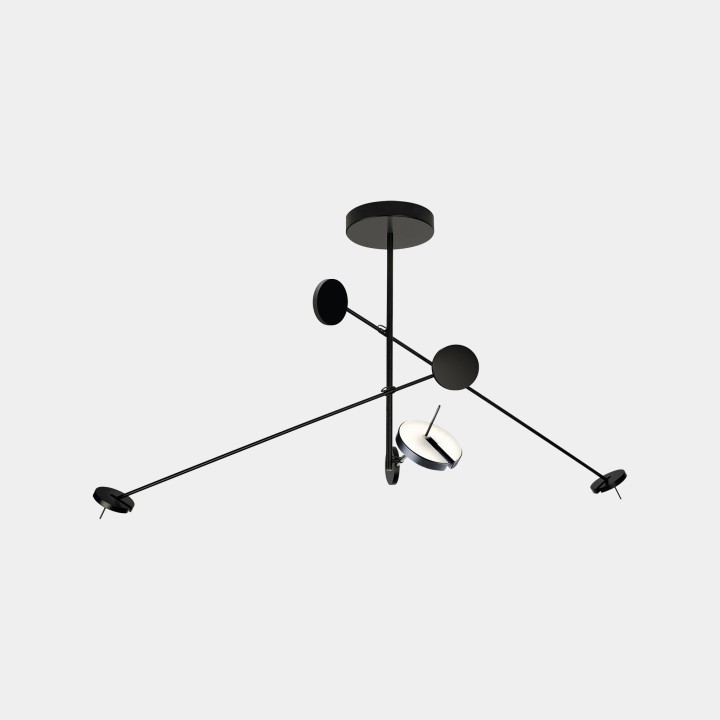 Lámpara Colgante Invisible Triplex LED 28.5W SW 2700-3000K PHASE CUT Negro 1677lm Leds C4 00-A364-05-05