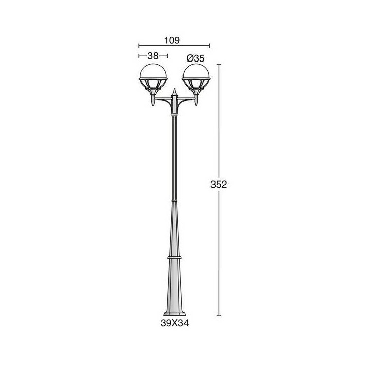 Columna para Farolas 2L. ROUND IP44 E27 Antracita