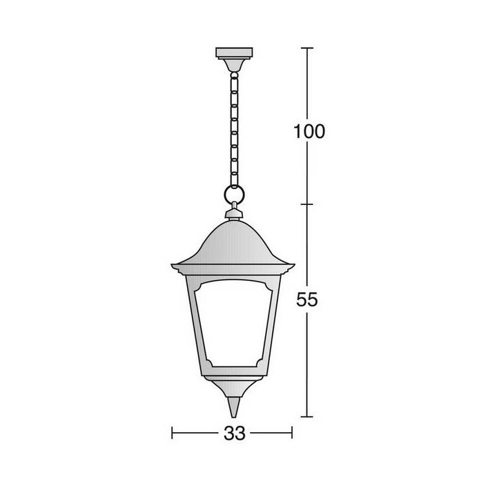 Lámpara Colgante para Exterior QUADRA IP44 E27 Antracita