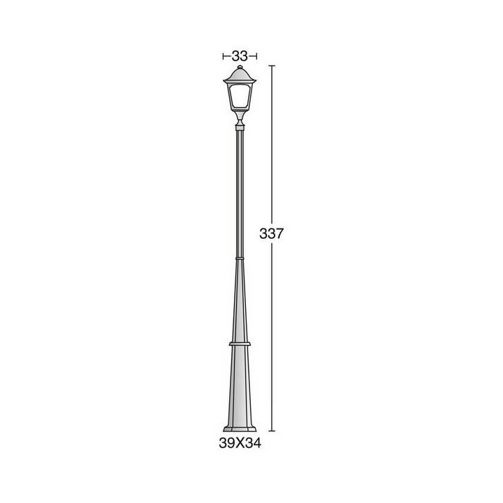 Columna para Farolas 1L. QUADRA IP44 E27 Antracita