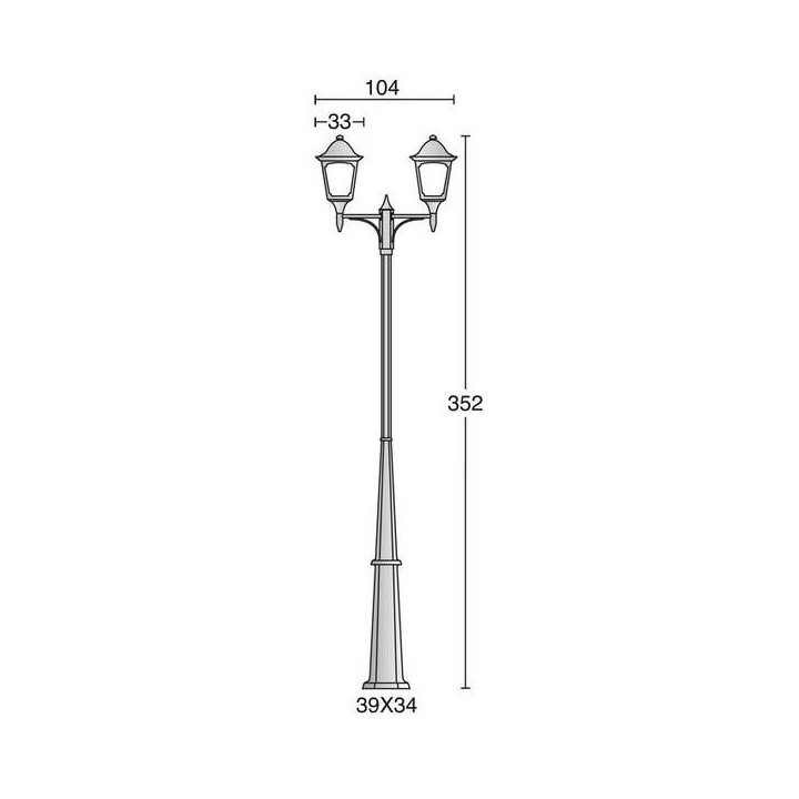Columna para Farolas 2L. QUADRA IP44 E27 Antracita
