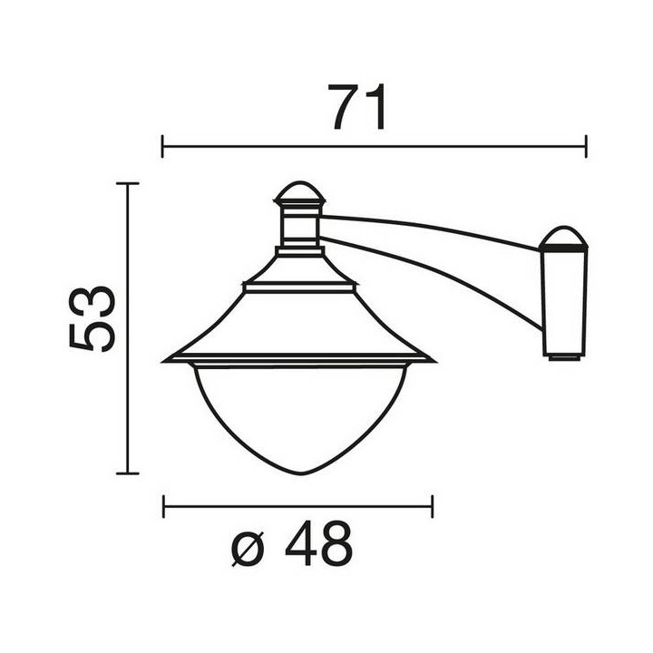 Cabezal para Farolas GUNTHER Ø48 IP65 E27 70W Negro