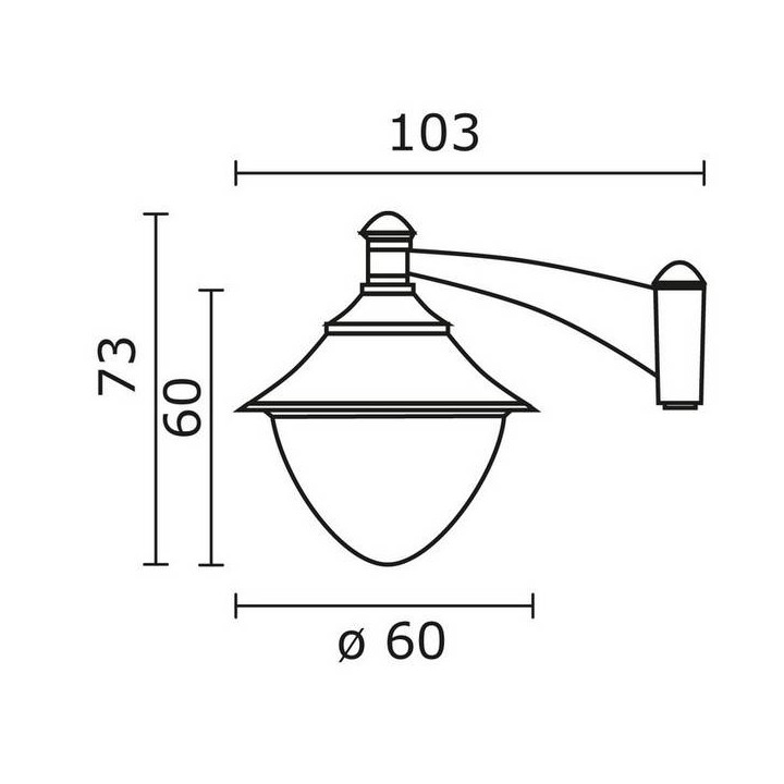 Cabezal para Farolas GUNTHER Ø60 IP65 GX53 Negro