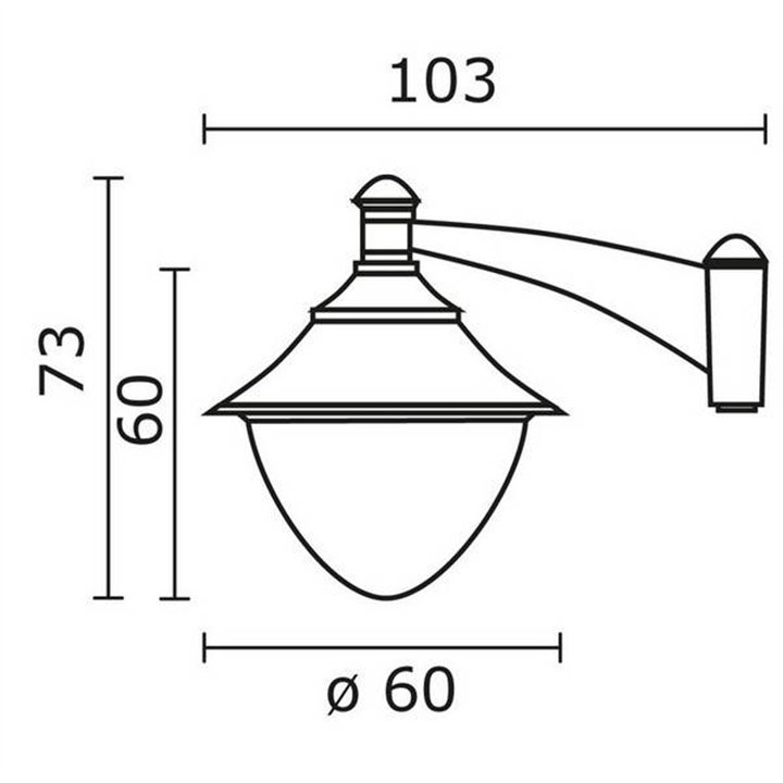 Cabezal para Farolas GUNTHER Ø60 IP65 E27 70W Negro