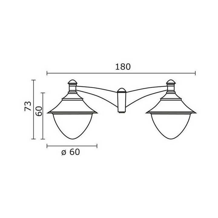 Cabezal para Farolas 2L. GUNTHER Ø60 IP65 GX53 Negro