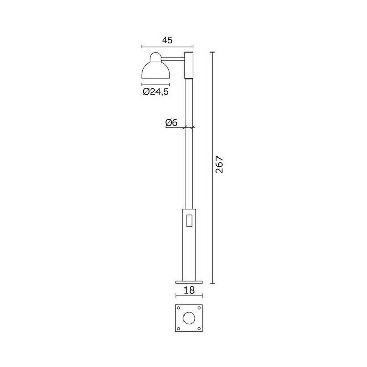 Cabezal para Farolas BARI IP44 G24 q3 26W Gris