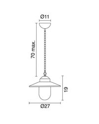Lámpara Colgante para Exterior BRIXEN IP55 E27 mate Negro
