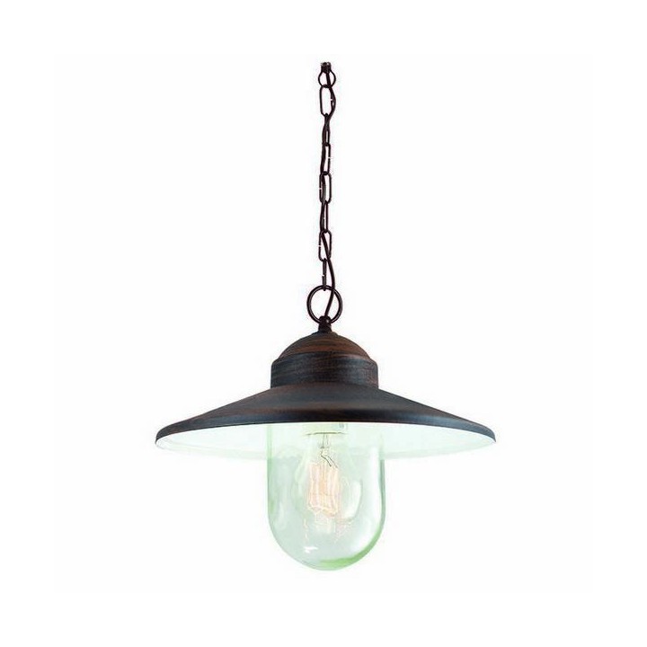 Lámpara Colgante para Exterior BRIXEN IP55 E27 Transparente Negro