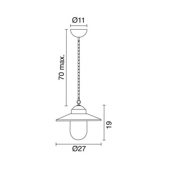 Lámpara Colgante para Exterior BRIXEN IP55 E27 Transparente Negro