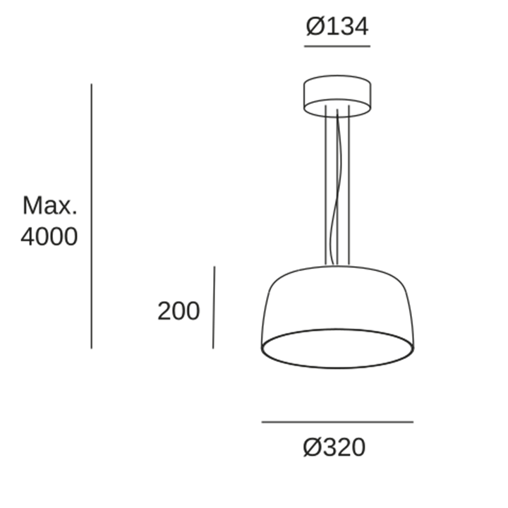 Lámpara Colgante Levels 1 Body Ø320mm LED 19 SW 2700-3000-4000K PHASE CUT Negro 1255lm LedsC4 00-A025-05-12