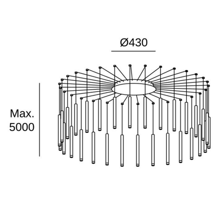 Lámpara Colgante Candle 30 Bodies LED 98.8W 4608lm 2700K Blanco Latonado Leds C4 00-6668-14-27