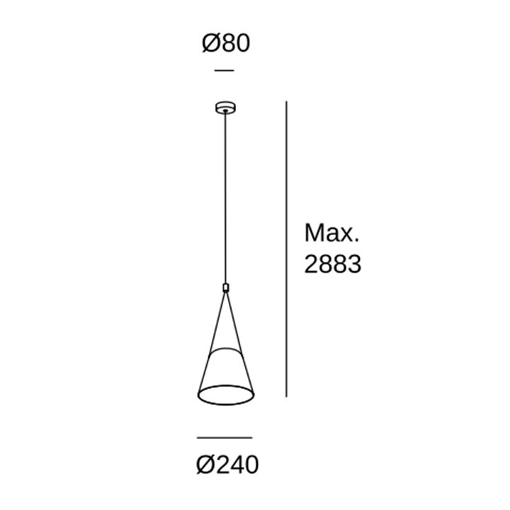 Lámpara Colgante Attic Conic Shape E27 23W Negro Leds C4 00-7389-05-14