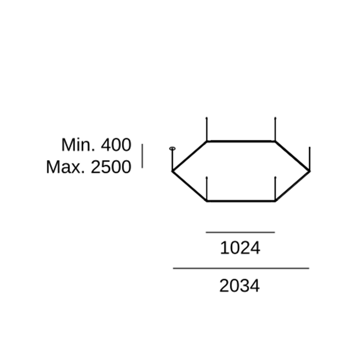 Lámpara Colgante Tubs Modular Pendant Hexagon LED 147 Blanco cálido - 3000K DALI Negro 5058lm LedsC4 00-A056-05-M1