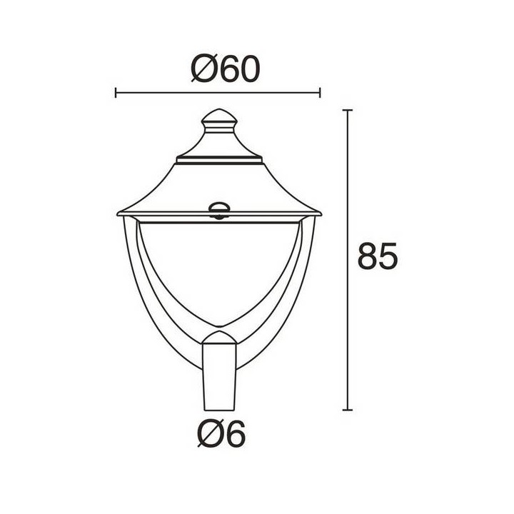 Cabezal para Farolas GUNTHER TOP Ø60 IP65 GX53 Negro