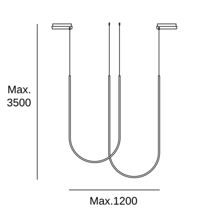 Lámpara Colgante Tubs Modular Pendant Double Arch LED 82 Blanco cálido - 3000K ON-OFF Negro 6118lm LedsC4 00-A072-05-M1