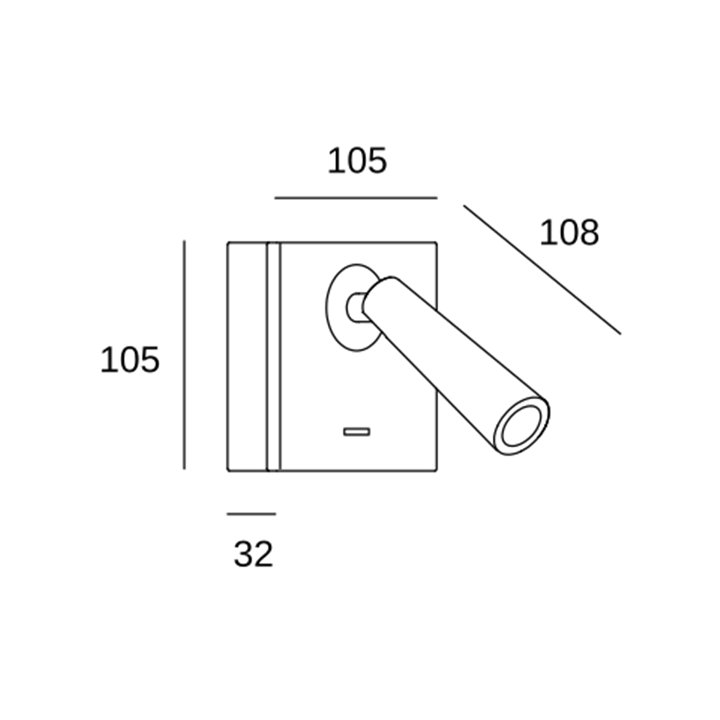 Luz de lectura Gamma Mix&Match Square LED 2.2W 2700K Níquel satinado 137lm Leds C4 05-6420-81-81