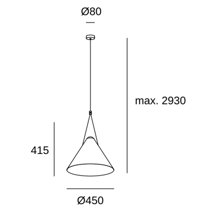 Lámpara Colgante Super Attic Conic Shape E27 23W Negro Leds C4 00-8348-05-05