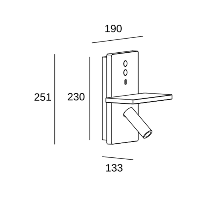 Luz de lectura E-lamp LED LED 2.29W 2700K Negro 452lm Leds C4 05-7606-05-05