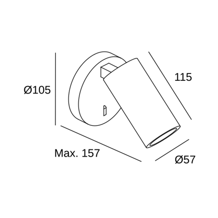 Aplique Simply GU10 7W Negro Leds C4 05-7982-05-05