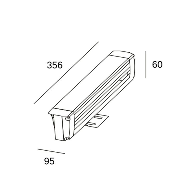 iluminación Sistema Lineal IP66 Convert Surface 356mm LED 12.9 Blanco cálido - 3000K ON-OFF Aluminio anodizado 1170lm LedsC4 05-