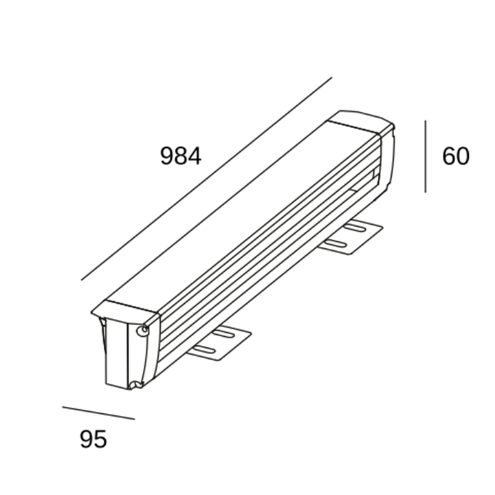 iluminación Sistema Lineal IP66 Convert Surface 984mm LED 36.5 Blanco cálido - 3000K ON-OFF Aluminio anodizado 2909lm LedsC4 05-