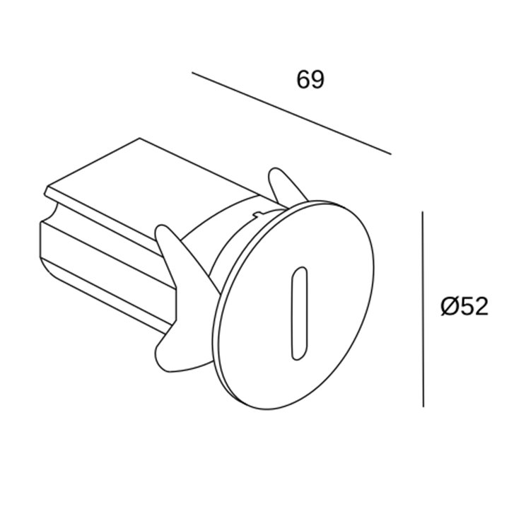 Lámpara Empotrable de pared IP66 Bat Round Lineal LED 3 2700K Blanco 10lm LedsC4 05-E110-14-CK