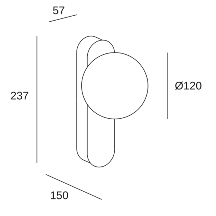 Aplique Perlina LED 8.8 SW 2700-3000-4000K DALI-2 Oro mate 355lm Leds C4 05-A077-DN-DN - 05-A077-DN-DN