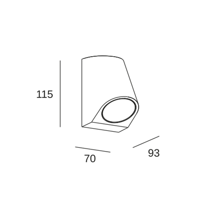 Aplique IP66 Eko Inclined GU10 8 Negro Leds C4 05-E158-60-37 - 05-E158-60-37