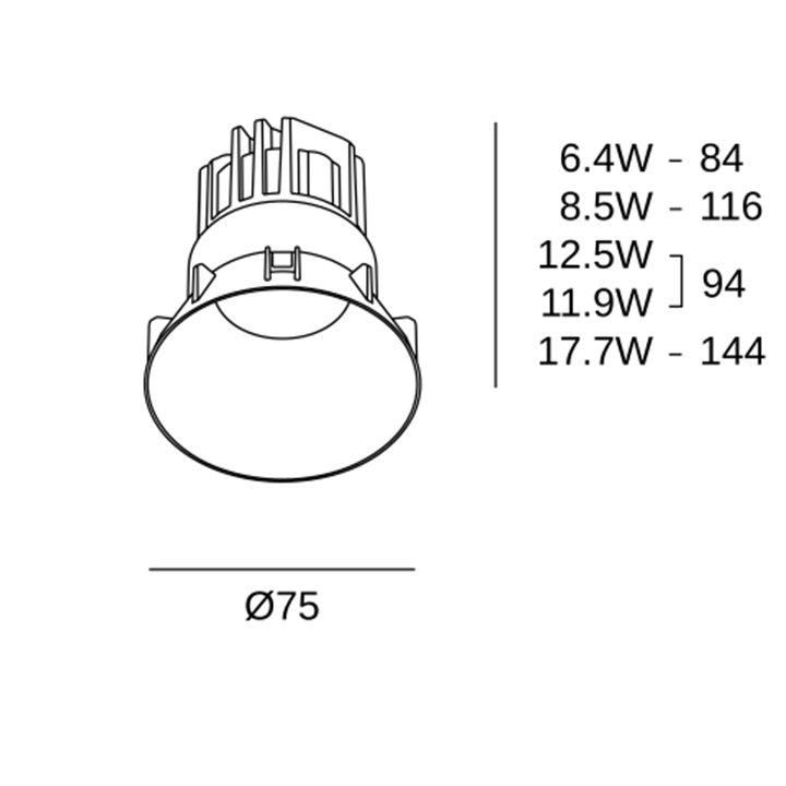 Lámpara Empotrable de pared IP66 Bat Round Lineal LED 2.2W 4000K Gris urbano 6lm Leds C4 05-E015-Z5-CM