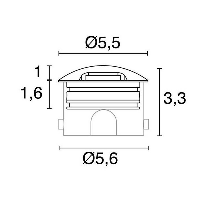Lámpara Empotrable para Exterior NODY IP67 LED 2W 210lm 3K Inox