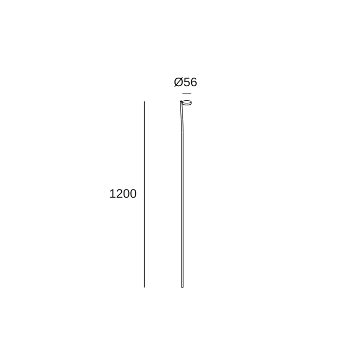 Baliza IP65 Sinia 1200mm LED 3.4 Blanco cálido - 2700K Marrón 192lm Leds C4 10-E032-J6-CK - 10-E032-J6-CK