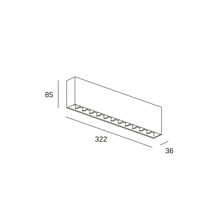 Plafón Bento Surface 12 LEDS 24.4W Blanco cálido - 3000K CRI 90 PHASE CUT Negro IP23 1744lm Leds C4 15-7199-60-MS