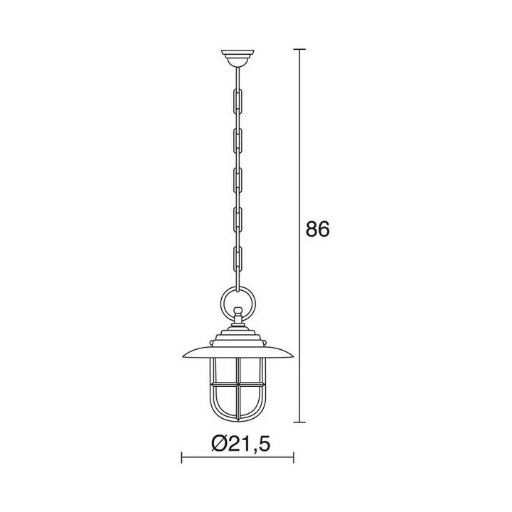 Lámpara Colgante para Exterior GRASS  IP44 E27 Latón Envejecido